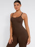 Well-in Vogue High Stretchy Seamless Sling Tummy Control Jumpsuit Removable cup pads
